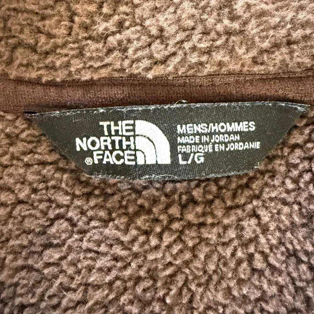 The North Face Quarter Zip Fleece Knit Pullover Mens Large Brown Heather
